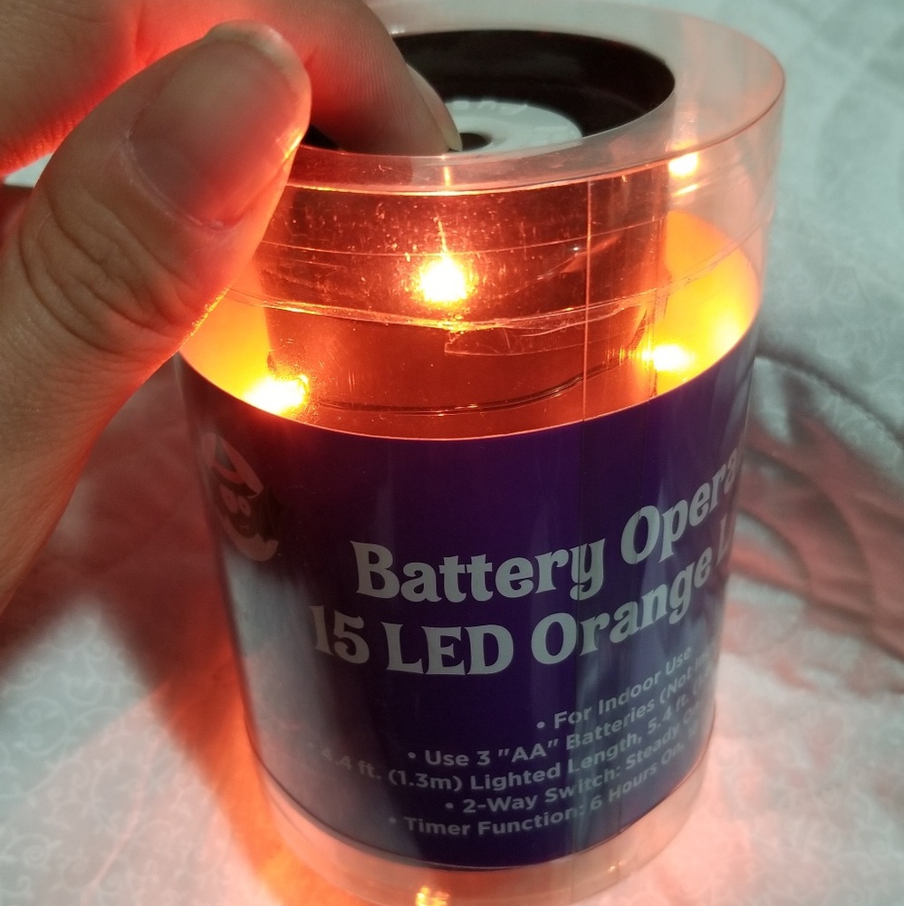 Battery operated 15 led light strand